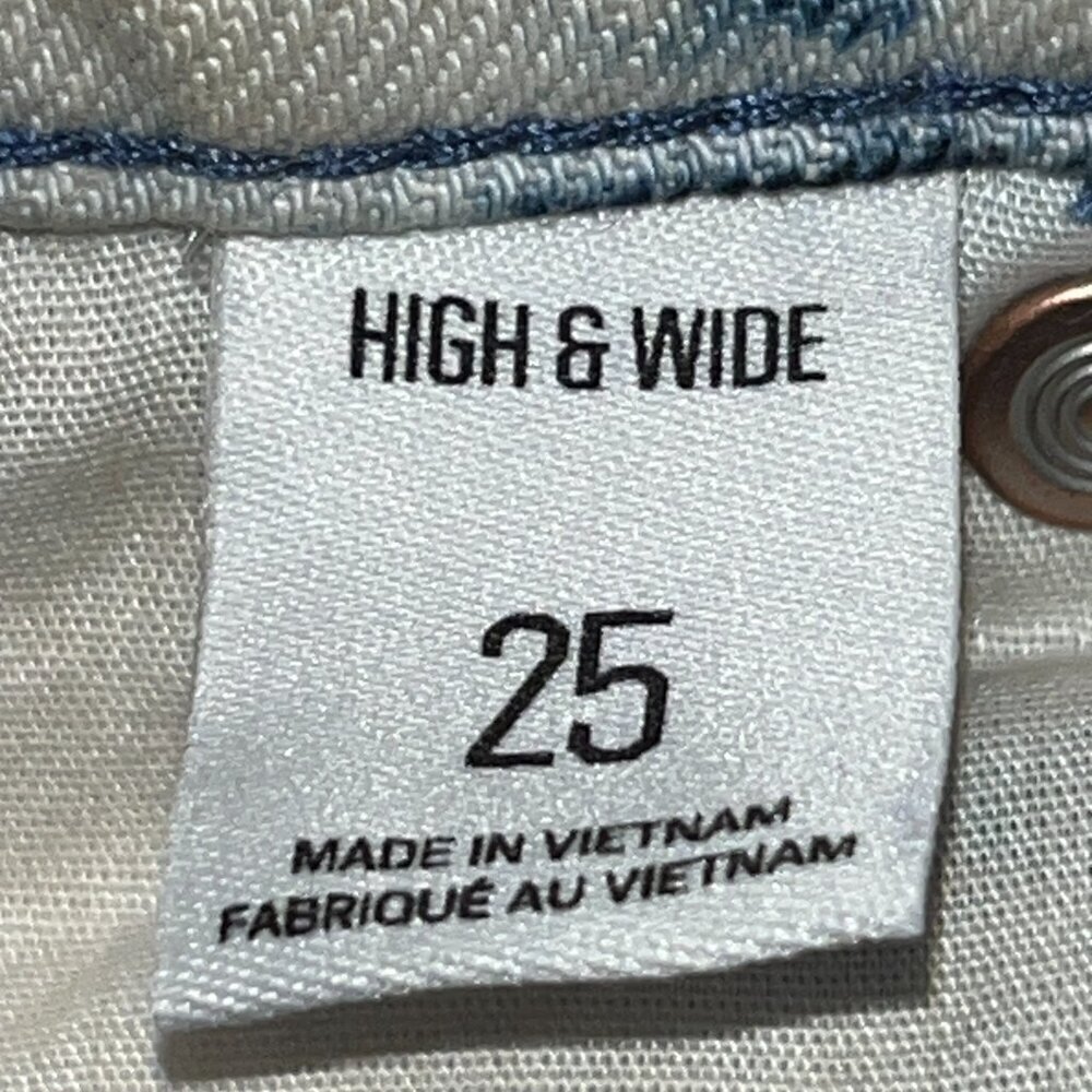 BDG Urban Outfitters HIGH & WIDE Cream & Blue Tie Dye Jeans Pants - NWT - 25 - Picture 10 of 14